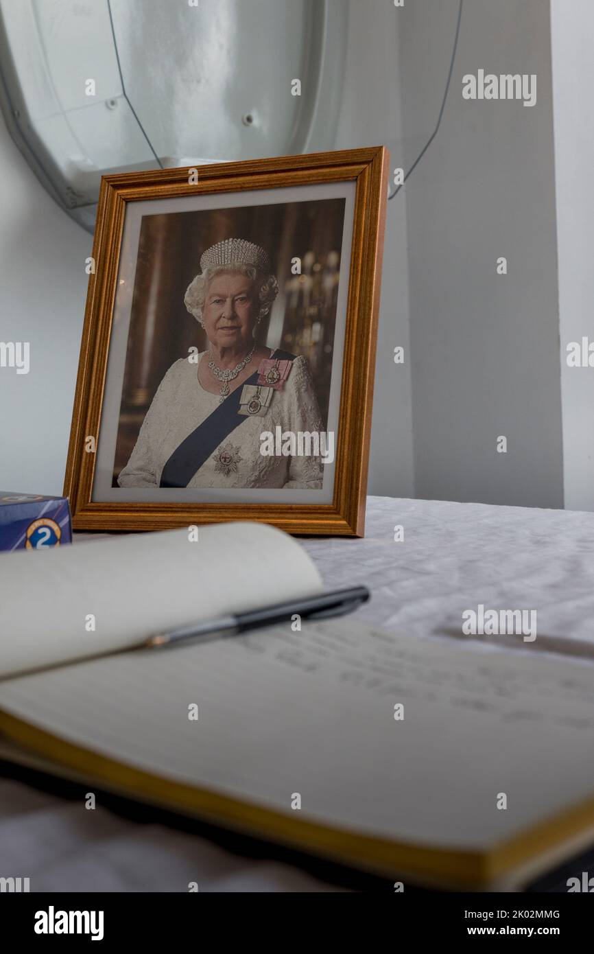 Paisley Renfrewshire council flags at halfmast Queen Elizabeth`s